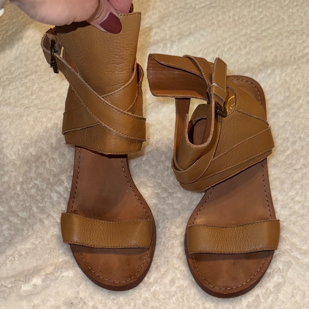ASH “Queenie” Genuine Leather Strappy Sandals – Tan | Size 40 (US 9-9.5)